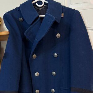 💫 Vintage 1966 US Naval Cadet Wool Overcoat 41S Double Breasted Military